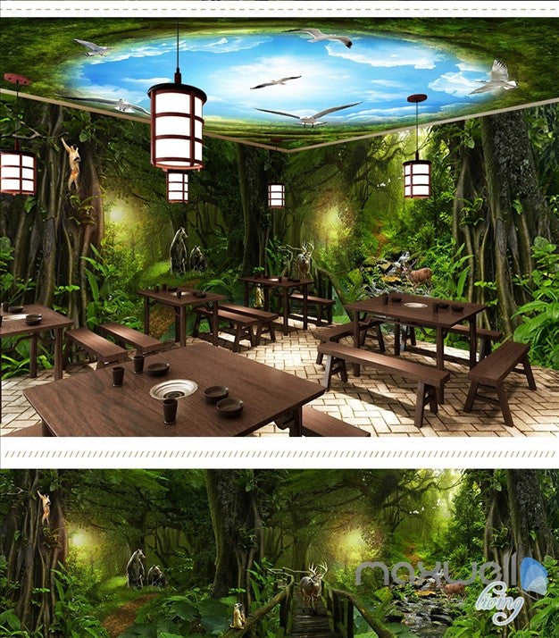 Deep Forest Theme Space Wallpaper Mural Decal
