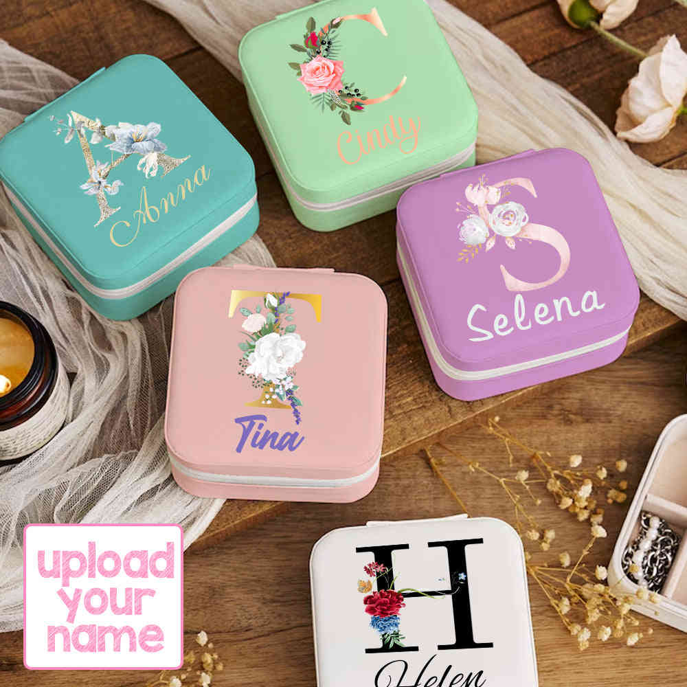 Custom Initials Jewelry Box Jewelry Organizer For Mom Mothers Day Gift For Bridesmaid