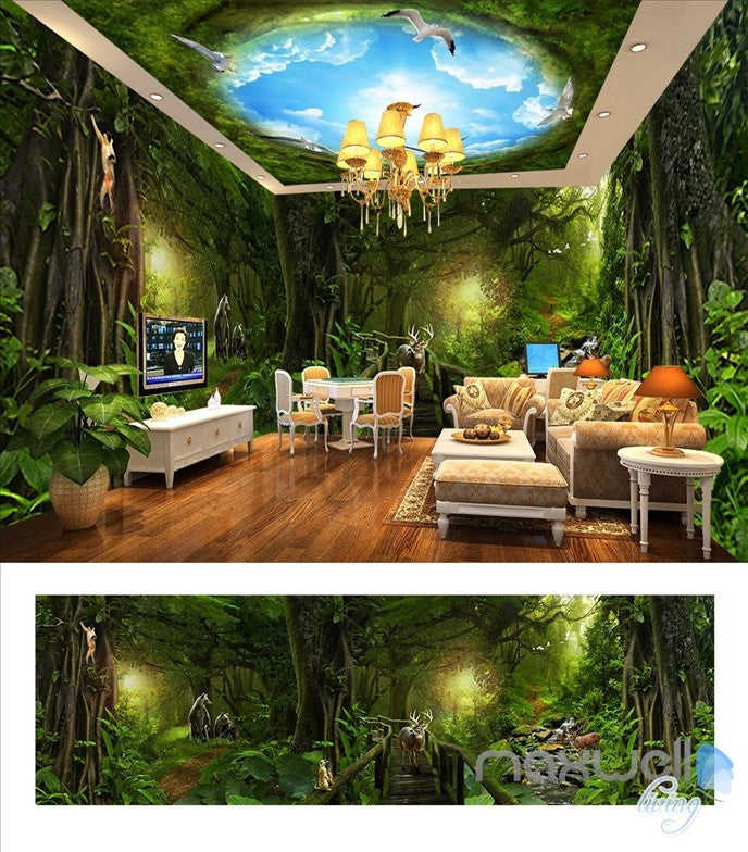 Deep Forest Theme Space Wallpaper Mural Decal