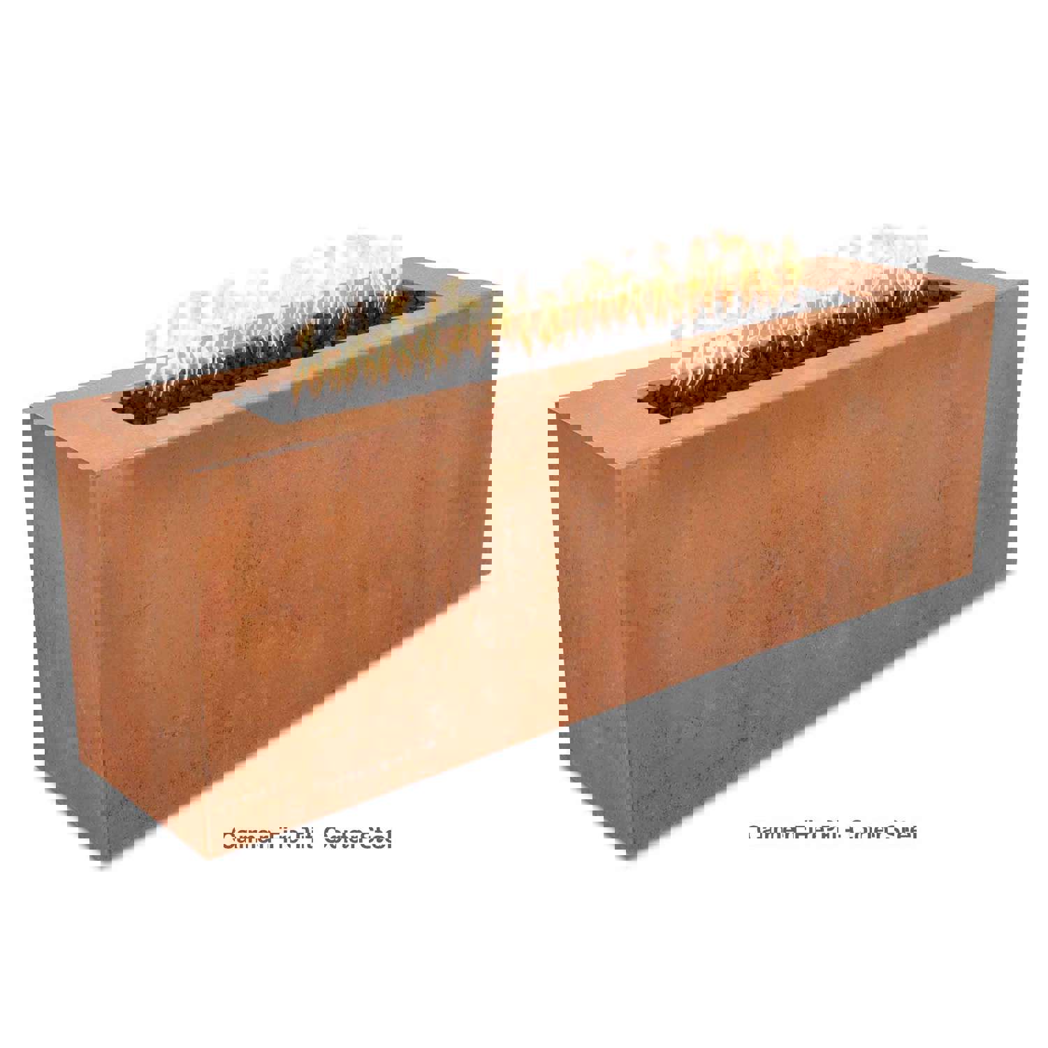 The Outdoor Plus 72 Rectangular Carmen Fire Pit - GRFC & Metal Collection