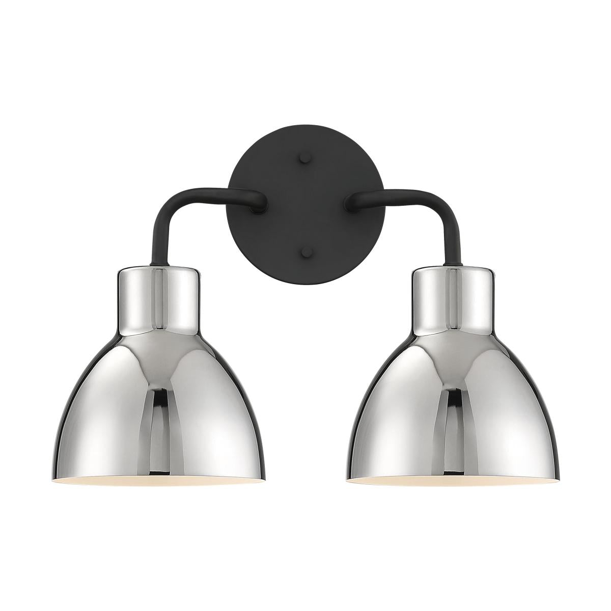 Sloan 2 Light Vanity - Matte Black and Polished Nickel Finish