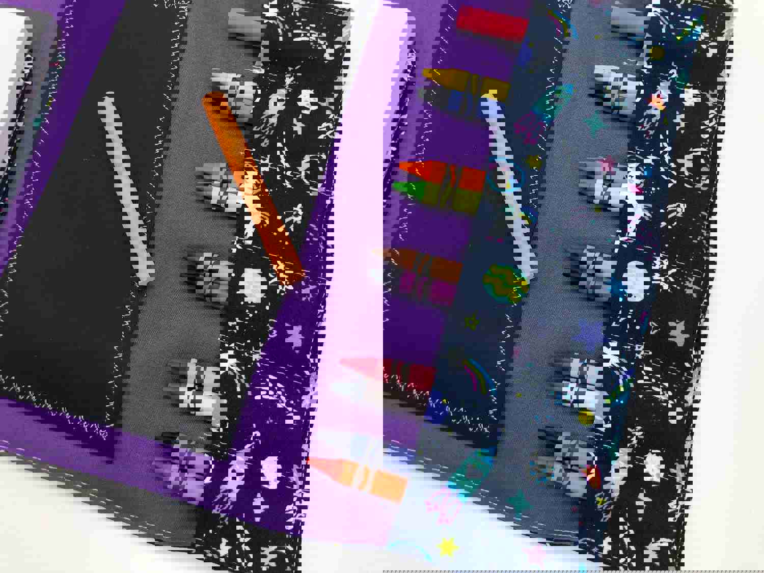 Creative Crayon Wallet - Unicorns & Outer Space Chalk Board Roll Up for Toddlers