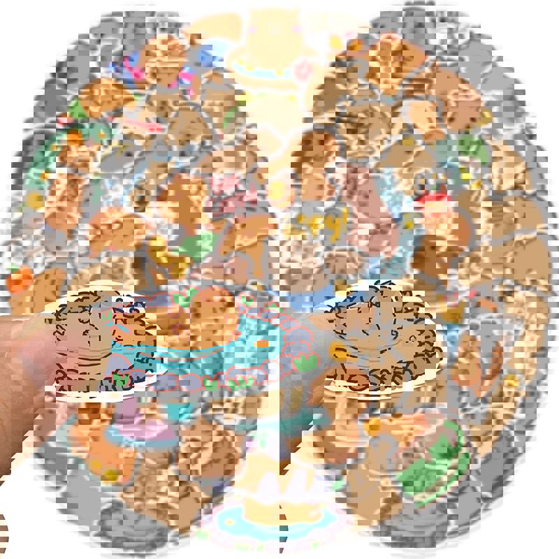 10/30/50PCS Cute Cartoon Capybara PVC Graffiti Stickers