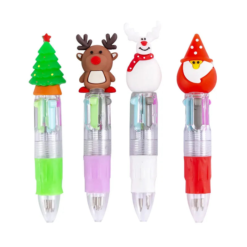 30Pcs/Lot Cute Mini Ballpoint Pen Christmas Series 4 Color Ball Pens For Kids School Writing Supplies