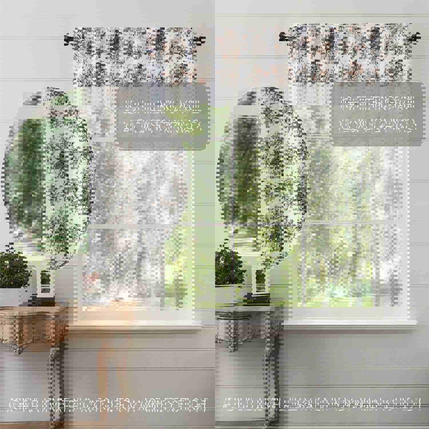 Annie Portabella Floral Ruffled Valance Curtain 16x72 - French Country Style