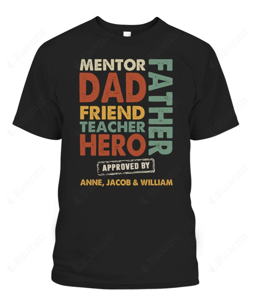 Personalized Dad Titles Graphic Apparel - 100% Cotton Unisex T-Shirt