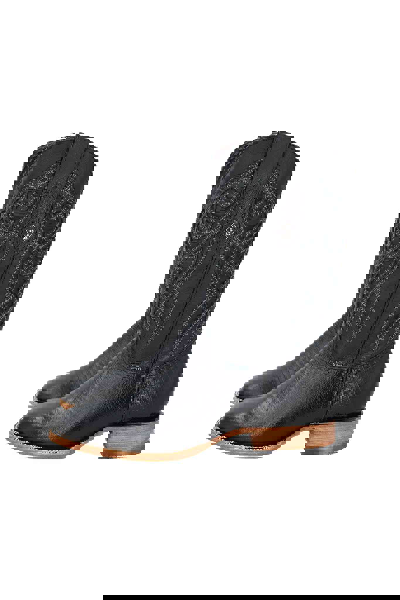 Imit. Lizard Square Toe Cowboy Boot - Genuine Leather Made in Mexico