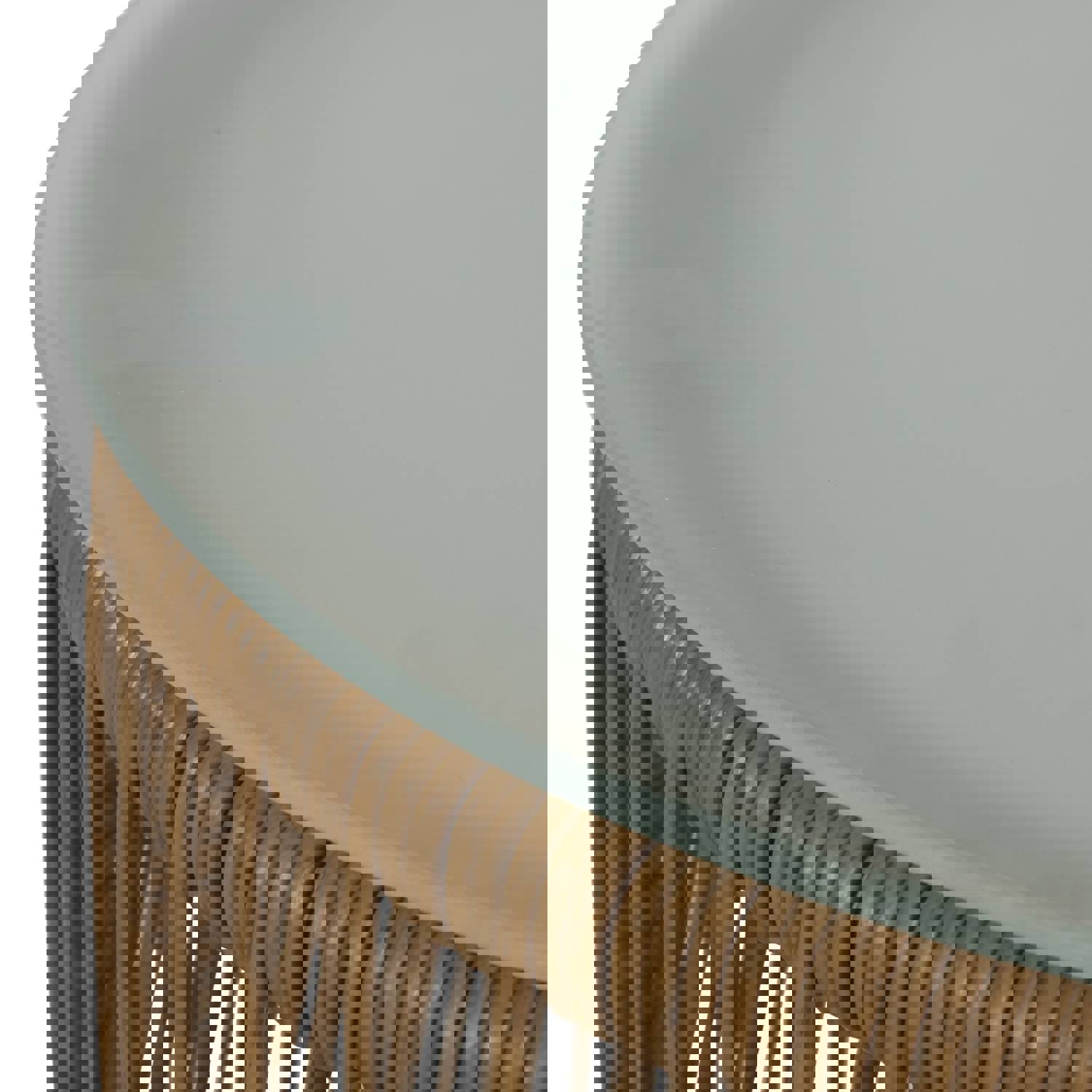 Outdoor Wicker Side Table with Glass Top, Light Brown - NH699413