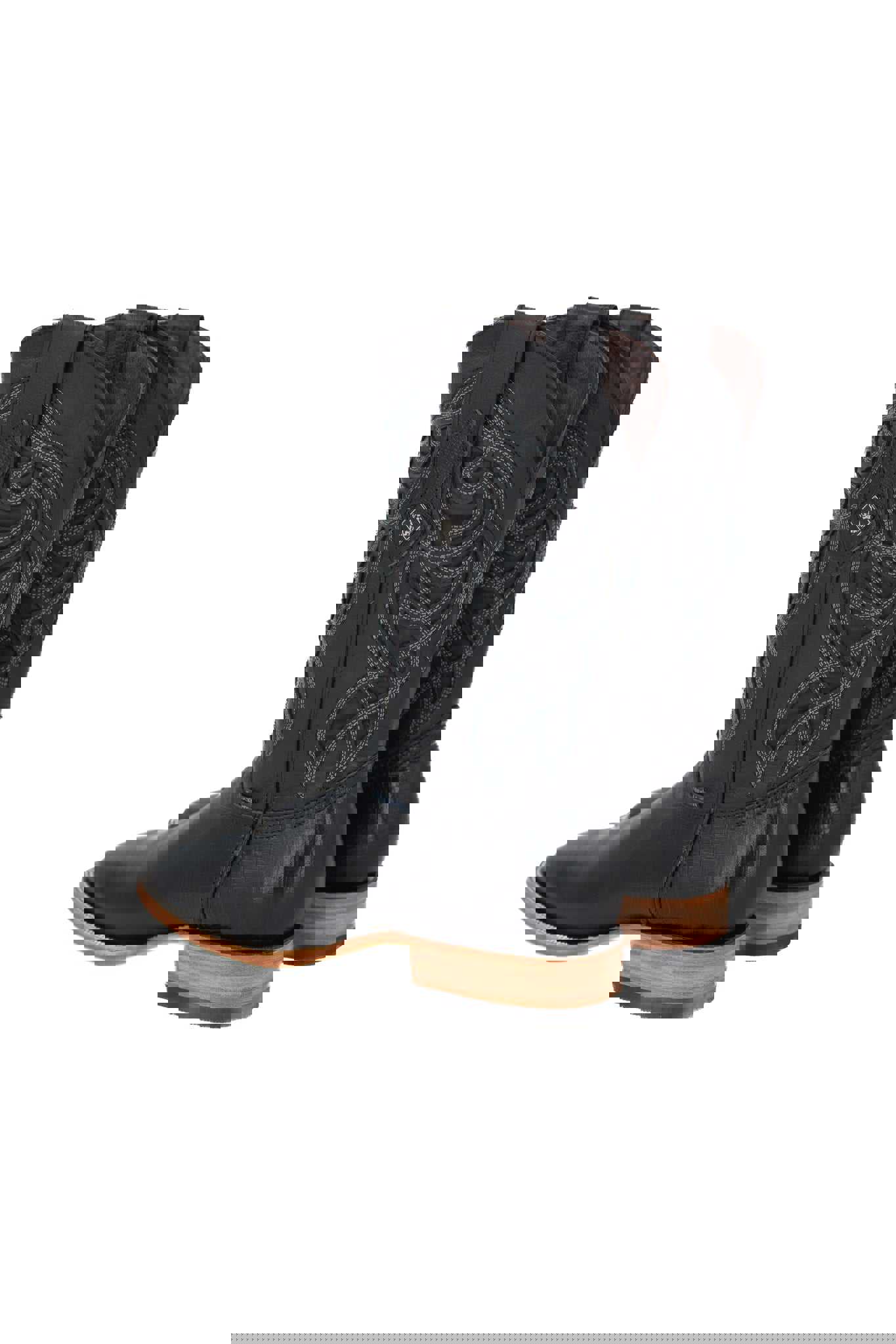 Imit. Lizard Square Toe Cowboy Boot - Genuine Leather Made in Mexico