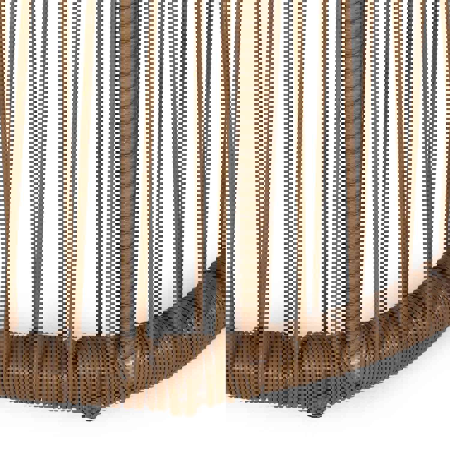 Outdoor Wicker Side Table with Glass Top, Light Brown - NH699413