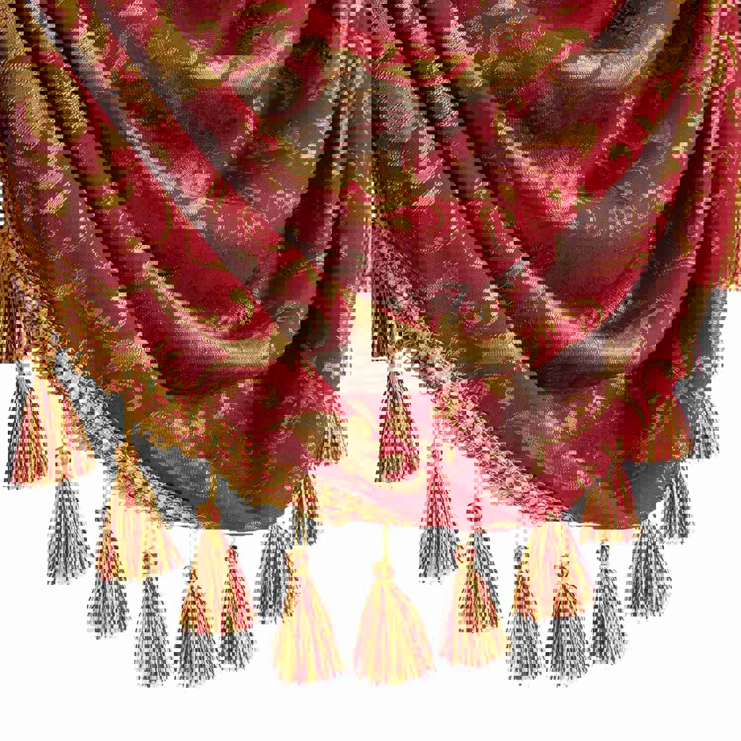 Florence Swag Valance - Classic Damask Pattern Window Waterfall Valance