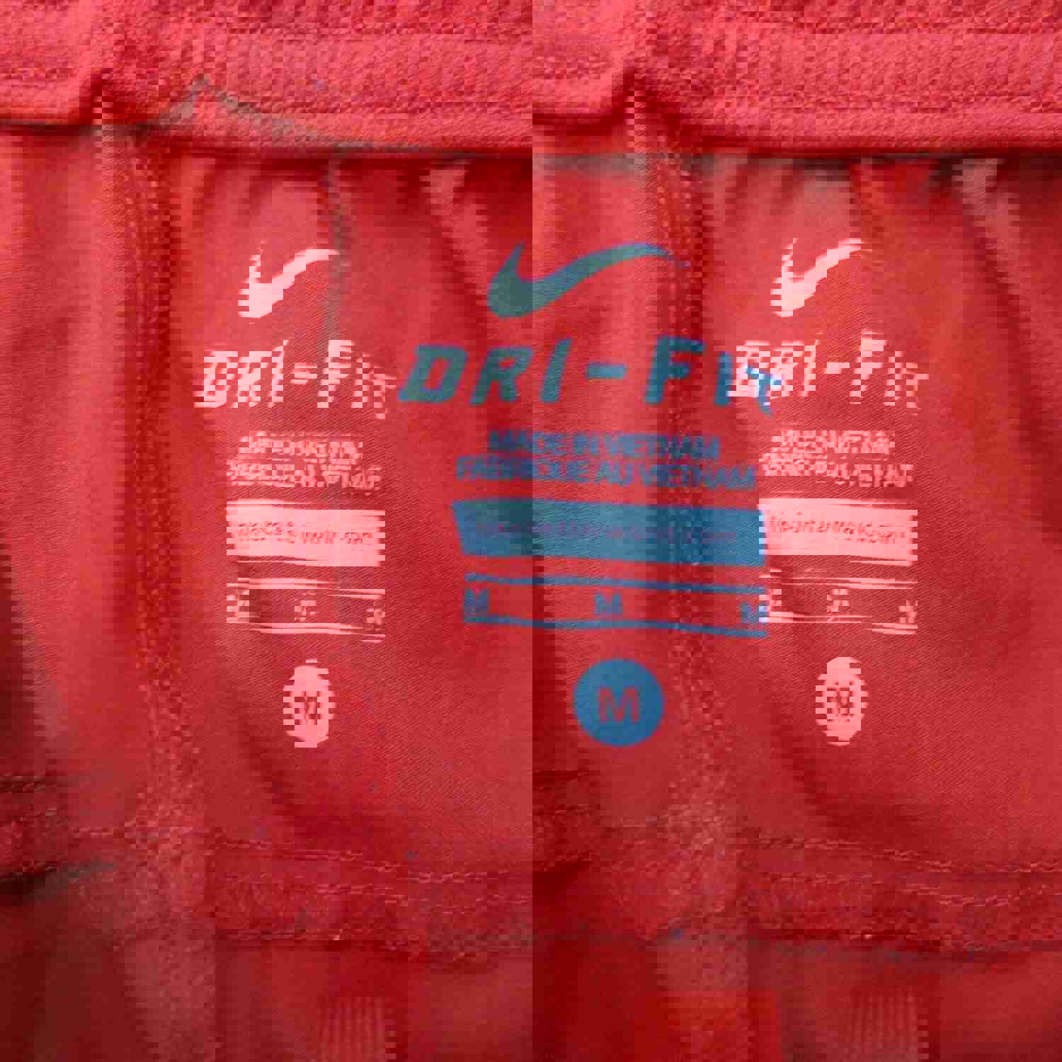 Nike Men's Medium Red Dri-Fit Activewear Shorts with Sports Logo