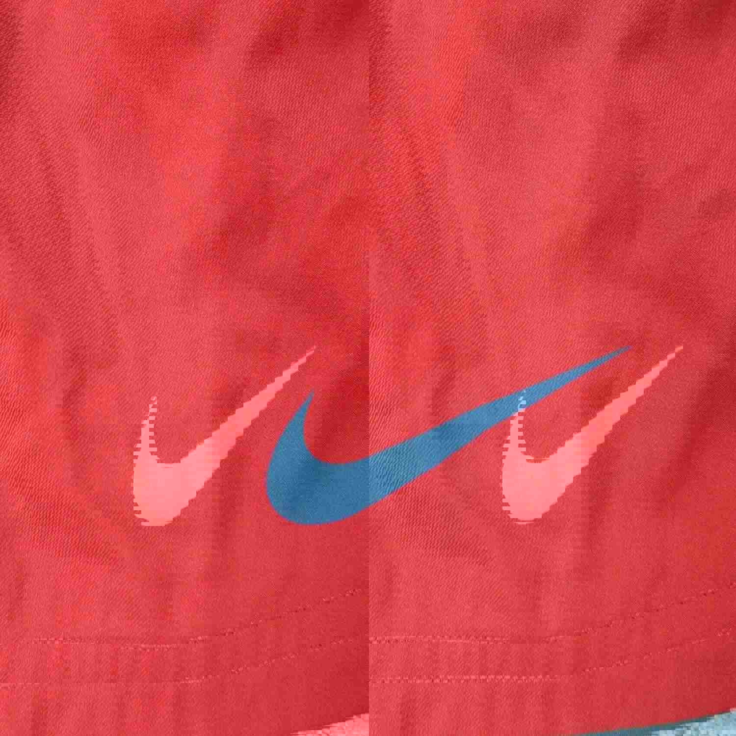 Nike Men's Medium Red Dri-Fit Activewear Shorts with Sports Logo