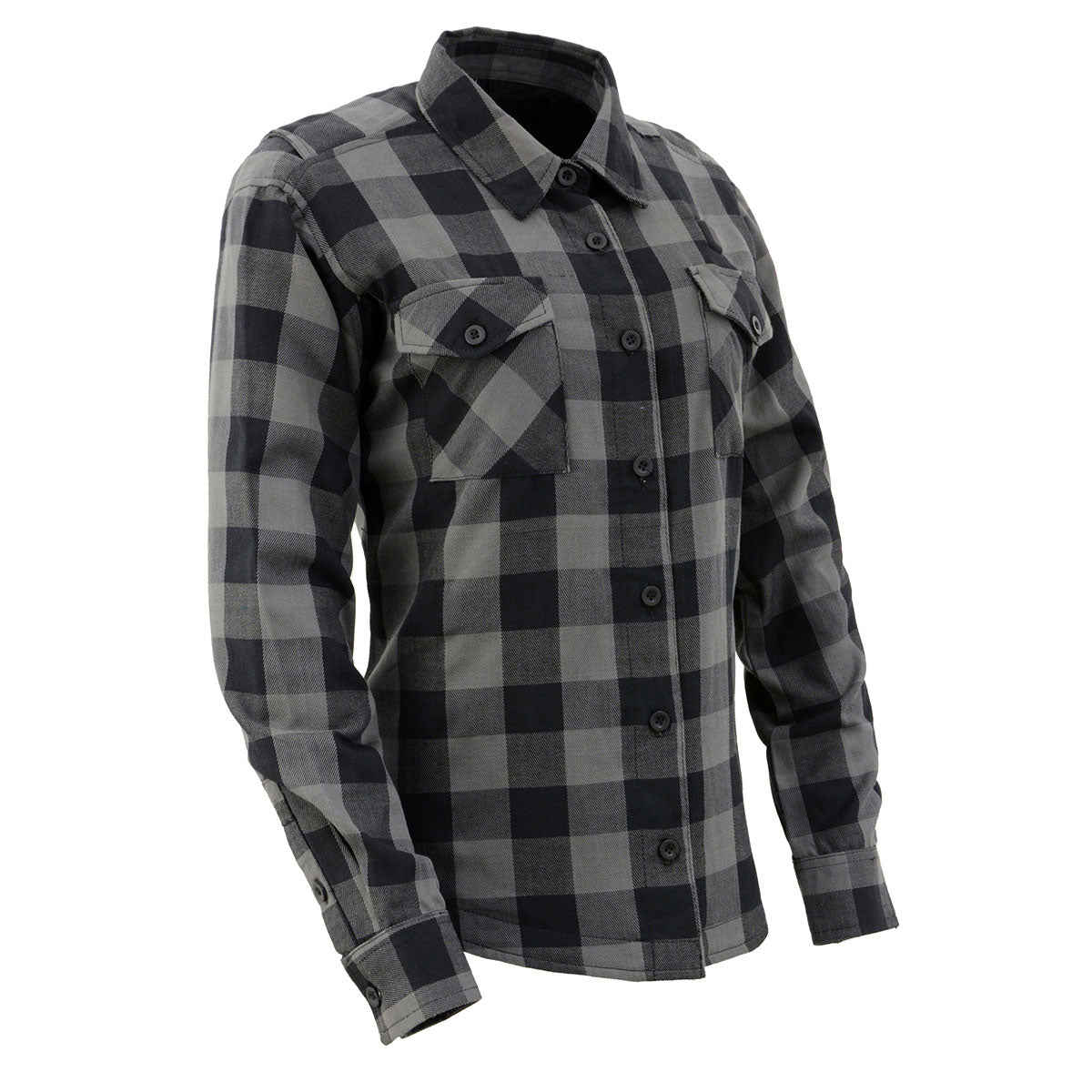 Nexgen Heat Women's NXL2601SET Bonnie Black - Grey Heated Flannel Shirt for Outdoor Activities with Rechargeable Battery