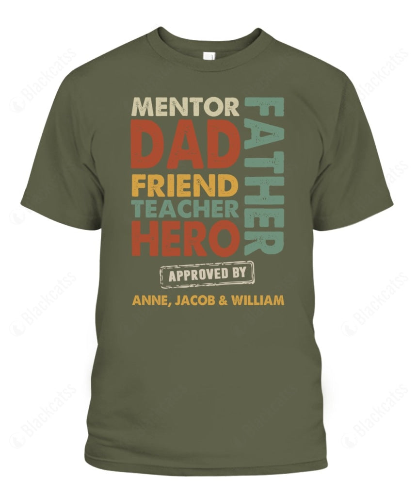 Personalized Dad Titles Graphic Apparel - 100% Cotton Unisex T-Shirt