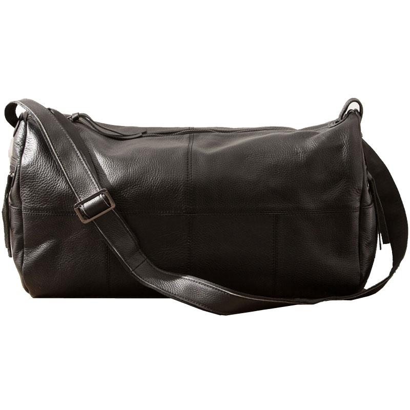 Cool Black Leather Men's Weekender Bag