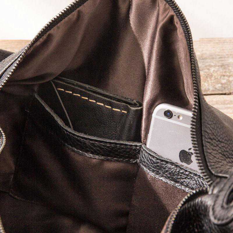 Cool Black Leather Men's Weekender Bag