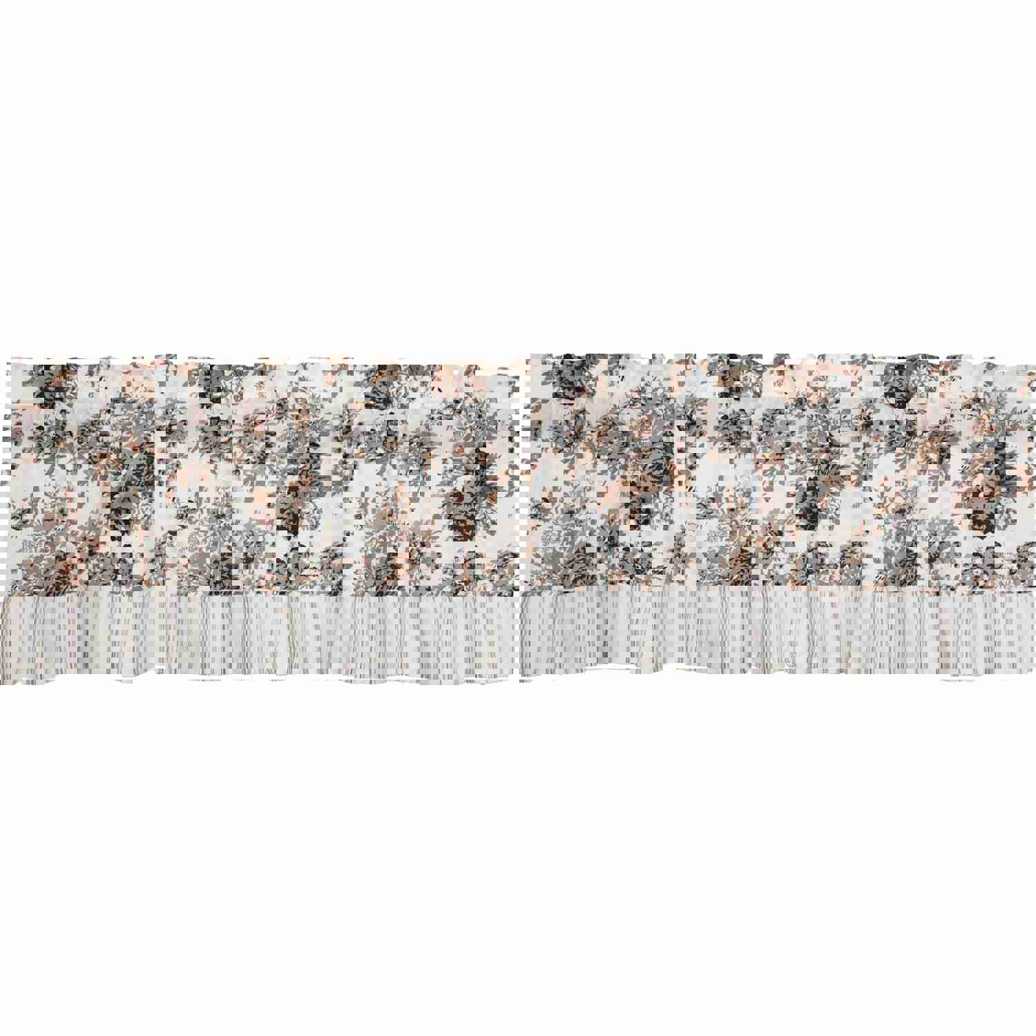 Annie Portabella Floral Ruffled Valance Curtain 16x72 - French Country Style