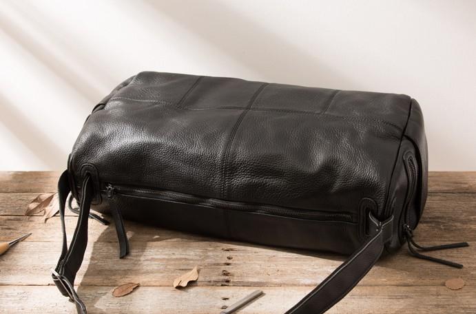 Cool Black Leather Men's Weekender Bag