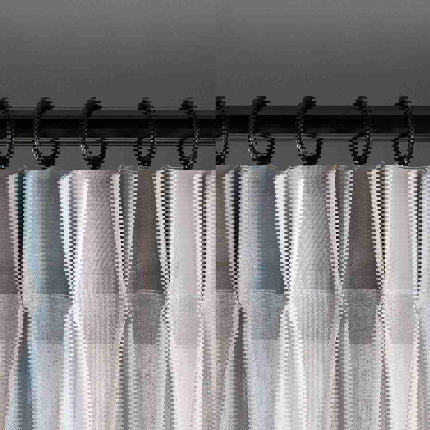 Plaid Pinch Pleated Linen Sheer Custom Size Curtain