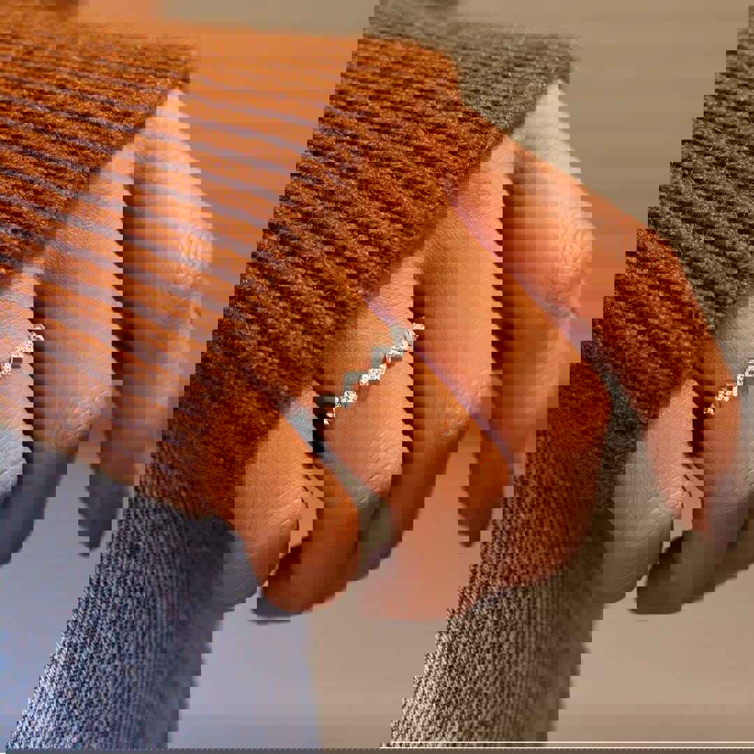 925 Silver Wiggle Ring Wave Stack Ring Jewelry