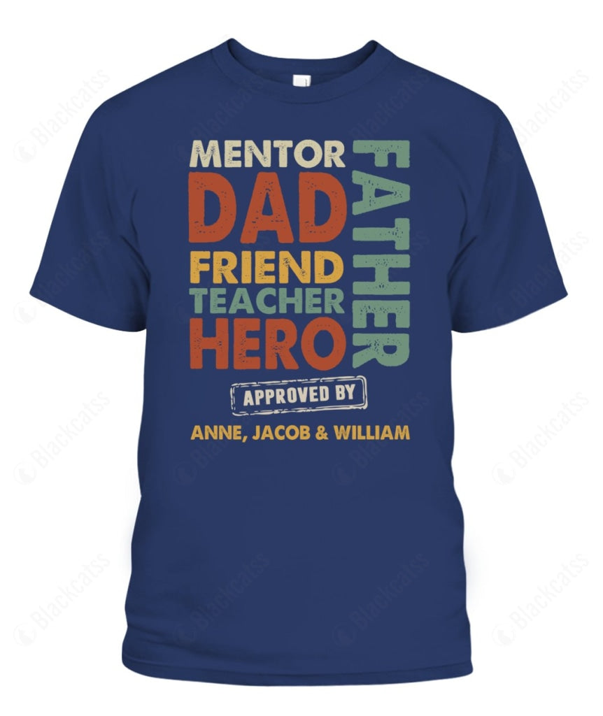 Personalized Dad Titles Graphic Apparel - 100% Cotton Unisex T-Shirt