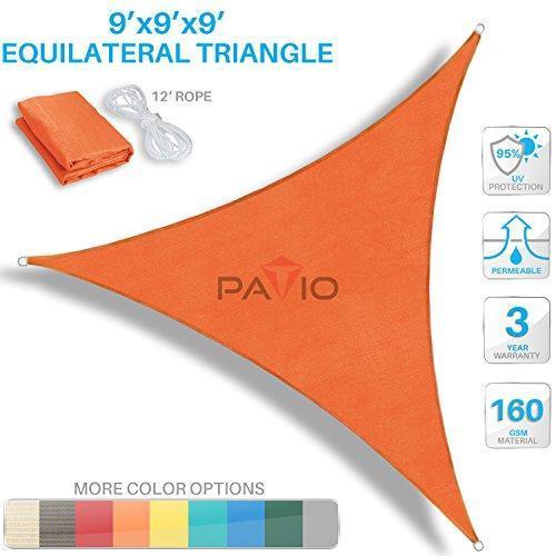 Patio Paradise 20 x 20 x 20 Beige Sun Shade Sail Triangle Canopy - UV Block Fabric for Outdoor Use