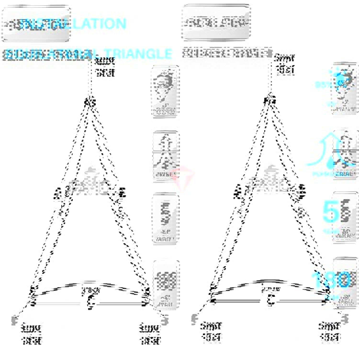 Patio Paradise 20 x 20 x 20 Beige Sun Shade Sail Triangle Canopy - UV Block Fabric for Outdoor Use