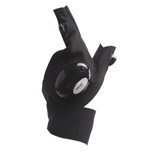 Outdoor LED Flashlight Gloves - Waterproof Fingerless Cycling & Fishing Gloves