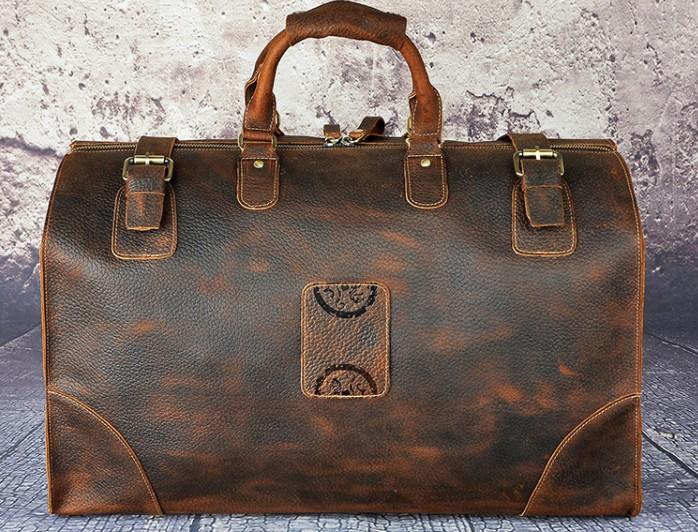 Leather Men's Doctor Bag Weekender Travel Duffle Bag