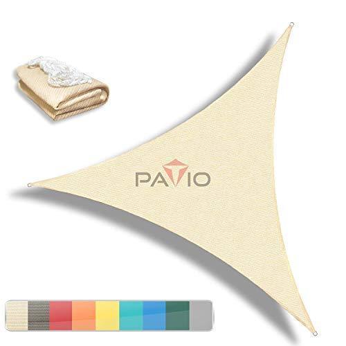Patio Paradise 20 x 20 x 20 Beige Sun Shade Sail Triangle Canopy - UV Block Fabric for Outdoor Use