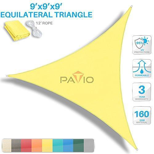 Patio Paradise 20 x 20 x 20 Beige Sun Shade Sail Triangle Canopy - UV Block Fabric for Outdoor Use