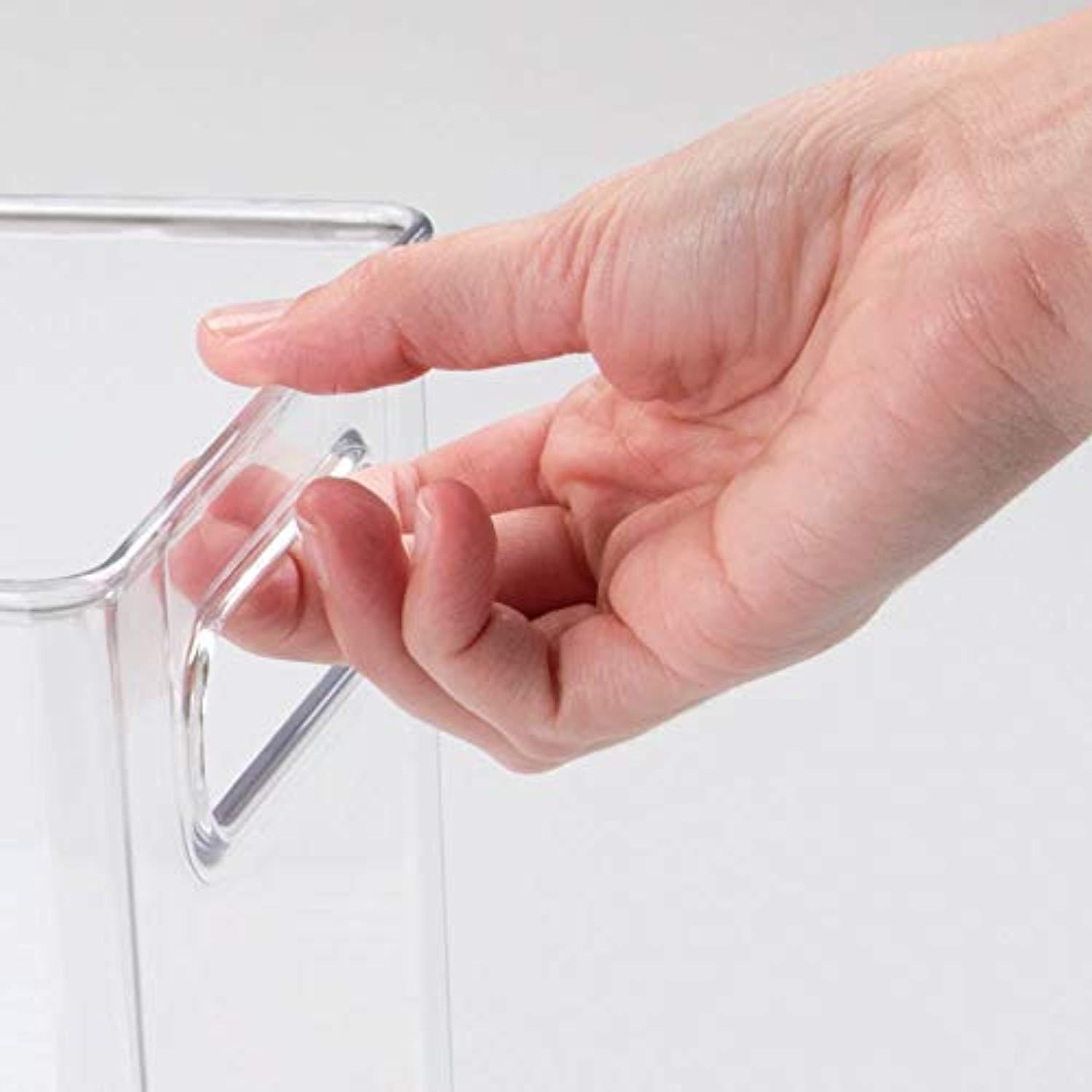 mDesign Plastic Kitchen Pantry Cabinet Organizer Bins - 2 Pack, Clear