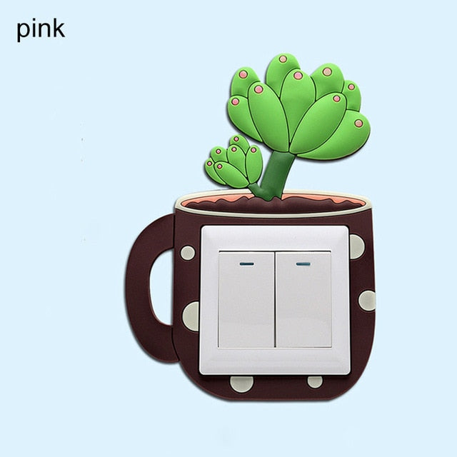 1pcs Cartoon Animal Unicorn Flamingo Silicone Luminous Switch Outlet Wall Sticker