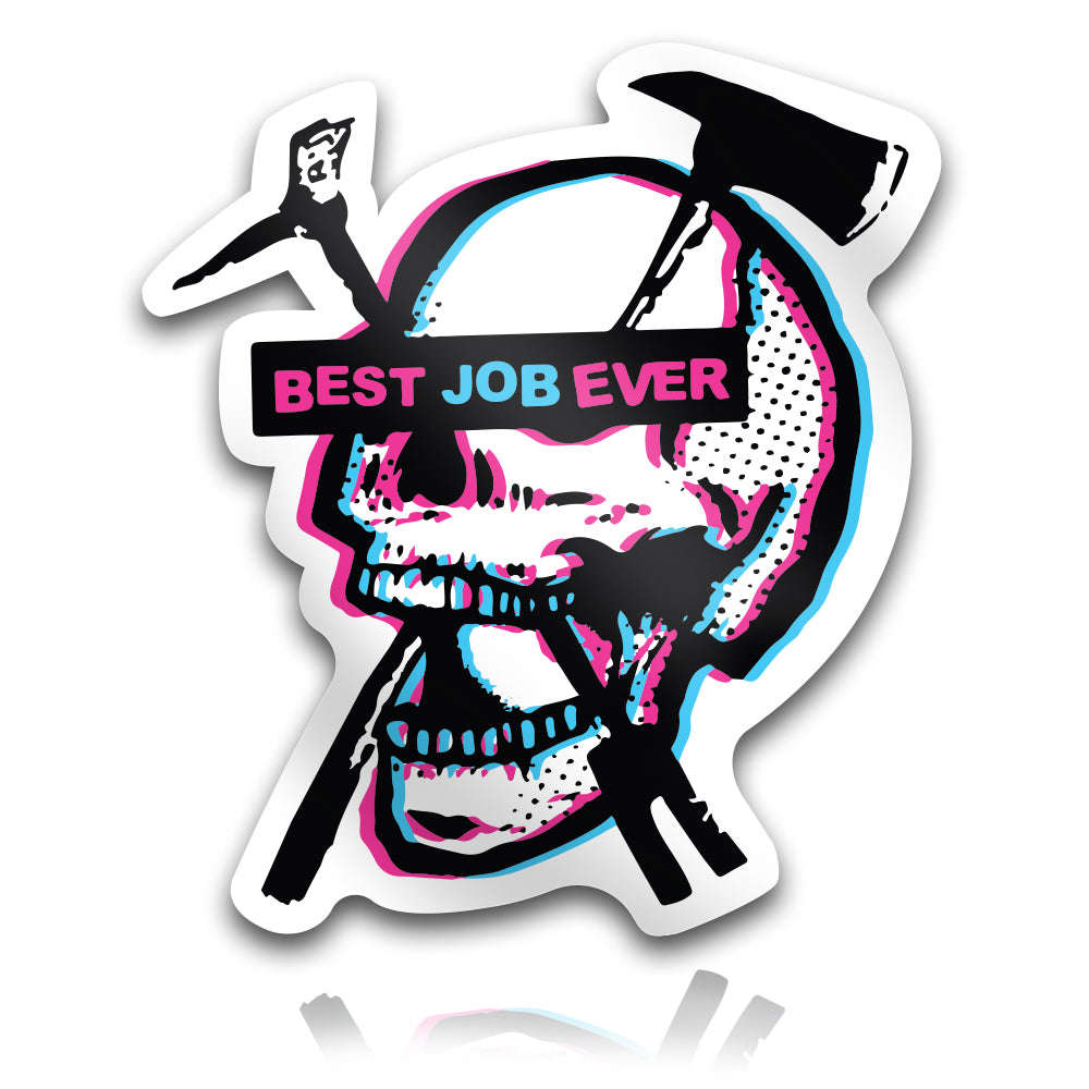 Best Job Ever Skull Firefighter Sticker