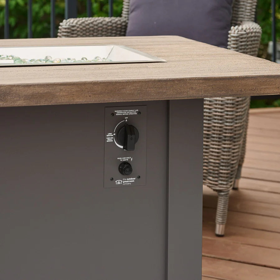 Outdoor Greatroom Co Havenwood 44-Inch Rectangular Gas Fire Pit Table