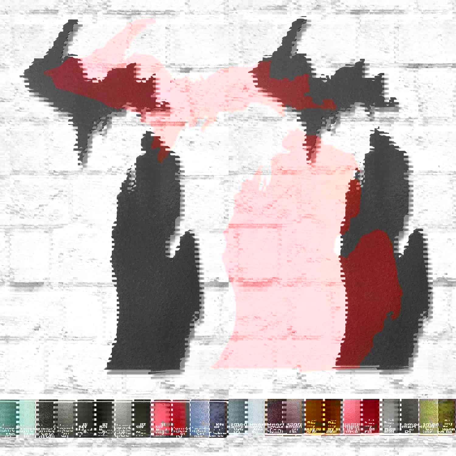 Michigan and UP - Handmade Metal Wall Art Home Decor - Made in USA - Custom Size & Color - FREE Shipping