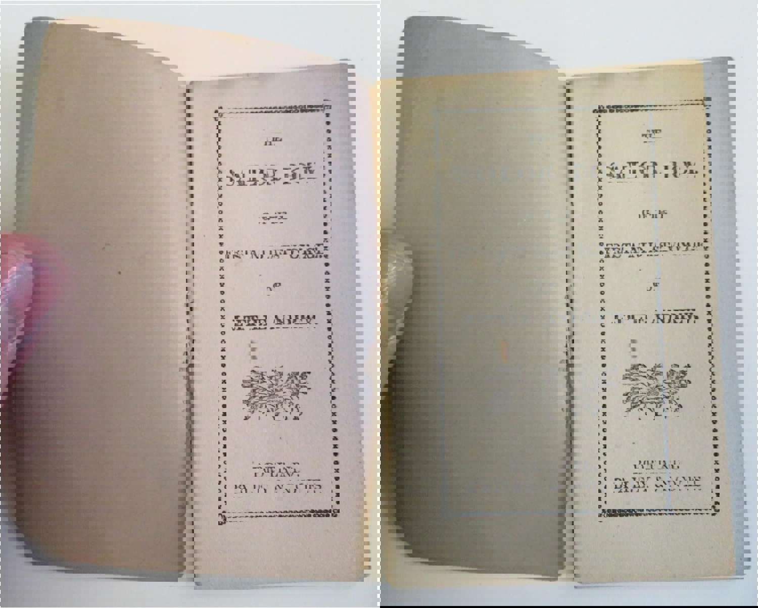 The Sailor Boy c. 1850s Illustrated Nautical Juvenile Chap Book with Whale Woodcut