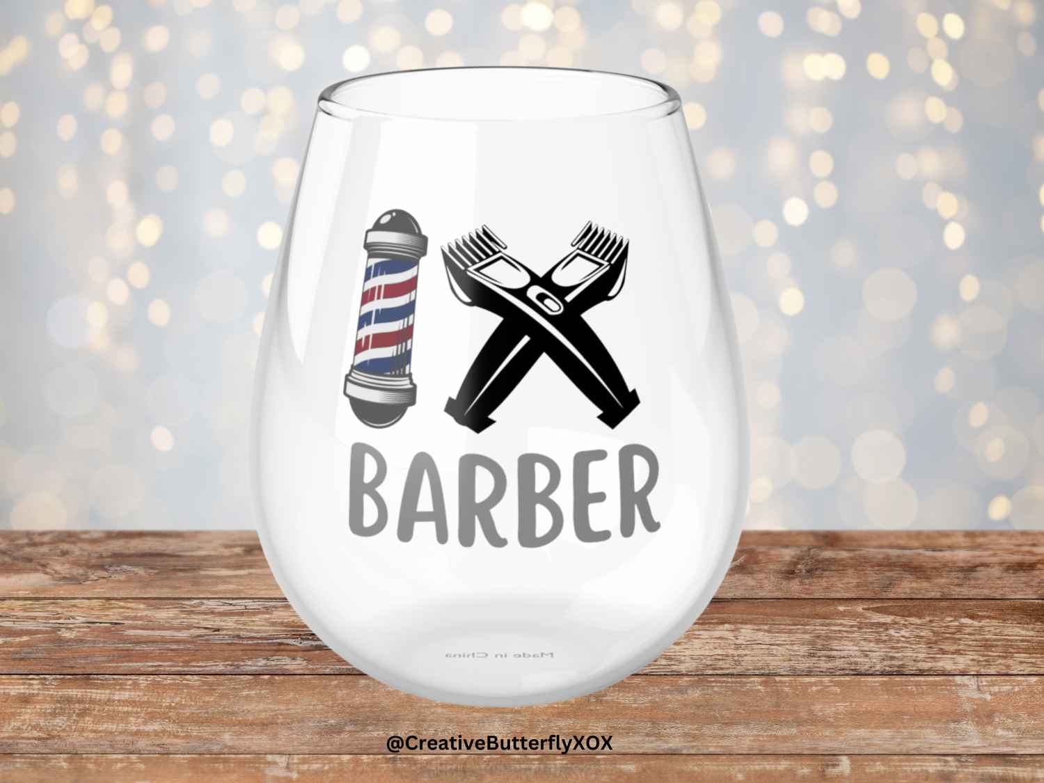 Barber Stemless Wine Glass - Unique Gift for Stylists and Barbers