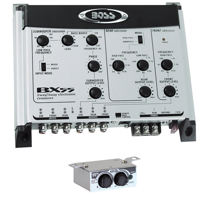 Boss Audio BX552 3-Way Pre-Amp Electronic Crossover with Remote Subwoofer Level Control