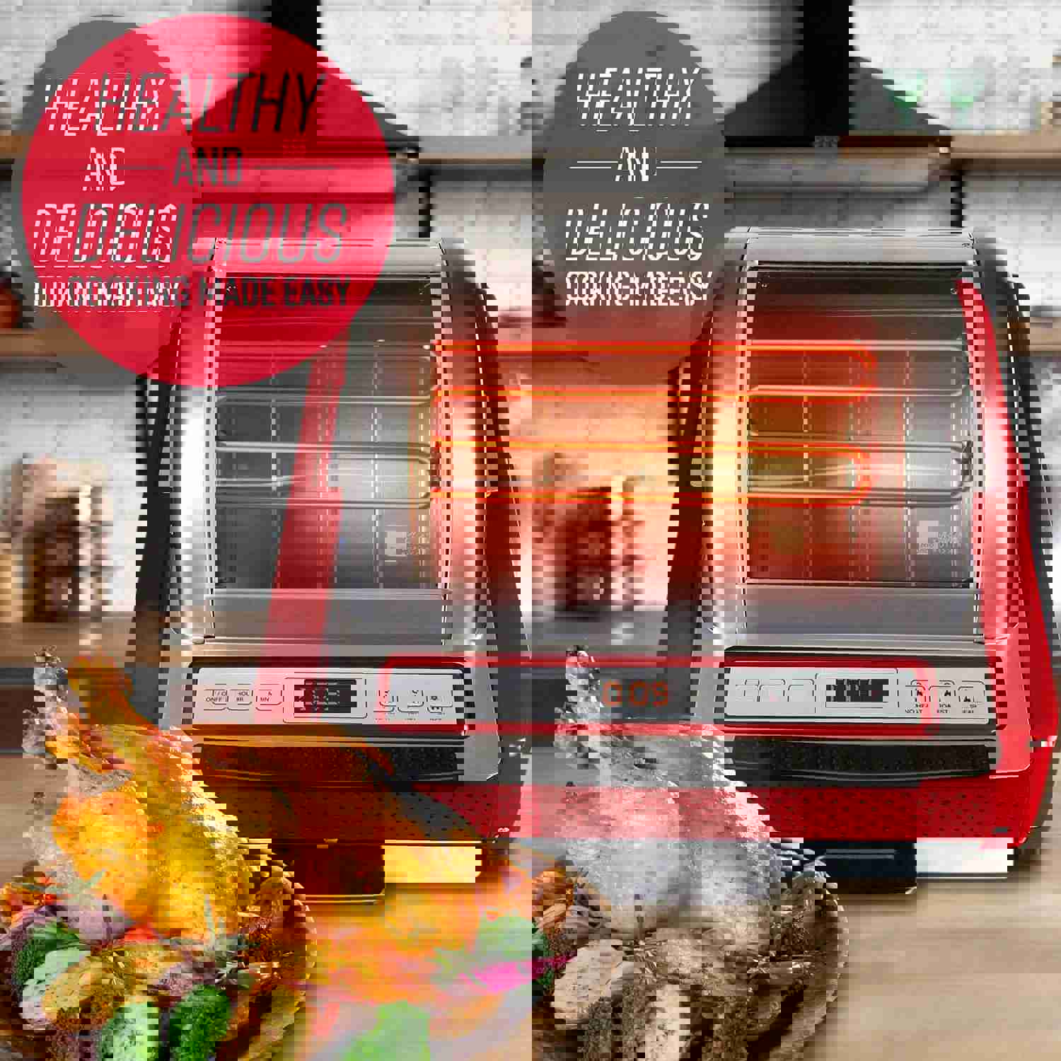 Ronco EZ-Store Rotisserie Oven, Large Capacity (15lbs) Countertop Oven