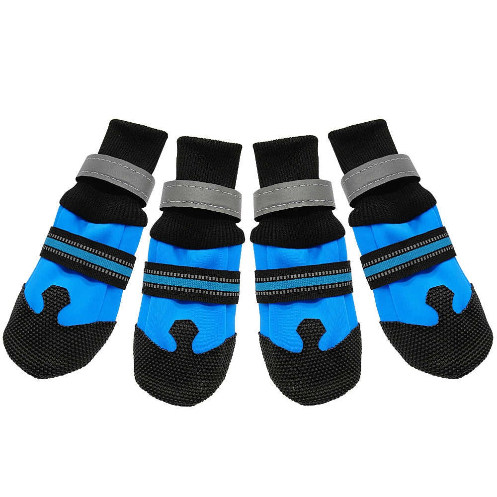4pcs Waterproof Winter Pet Dog Shoes Anti-slip Snow Boots Paw Protector