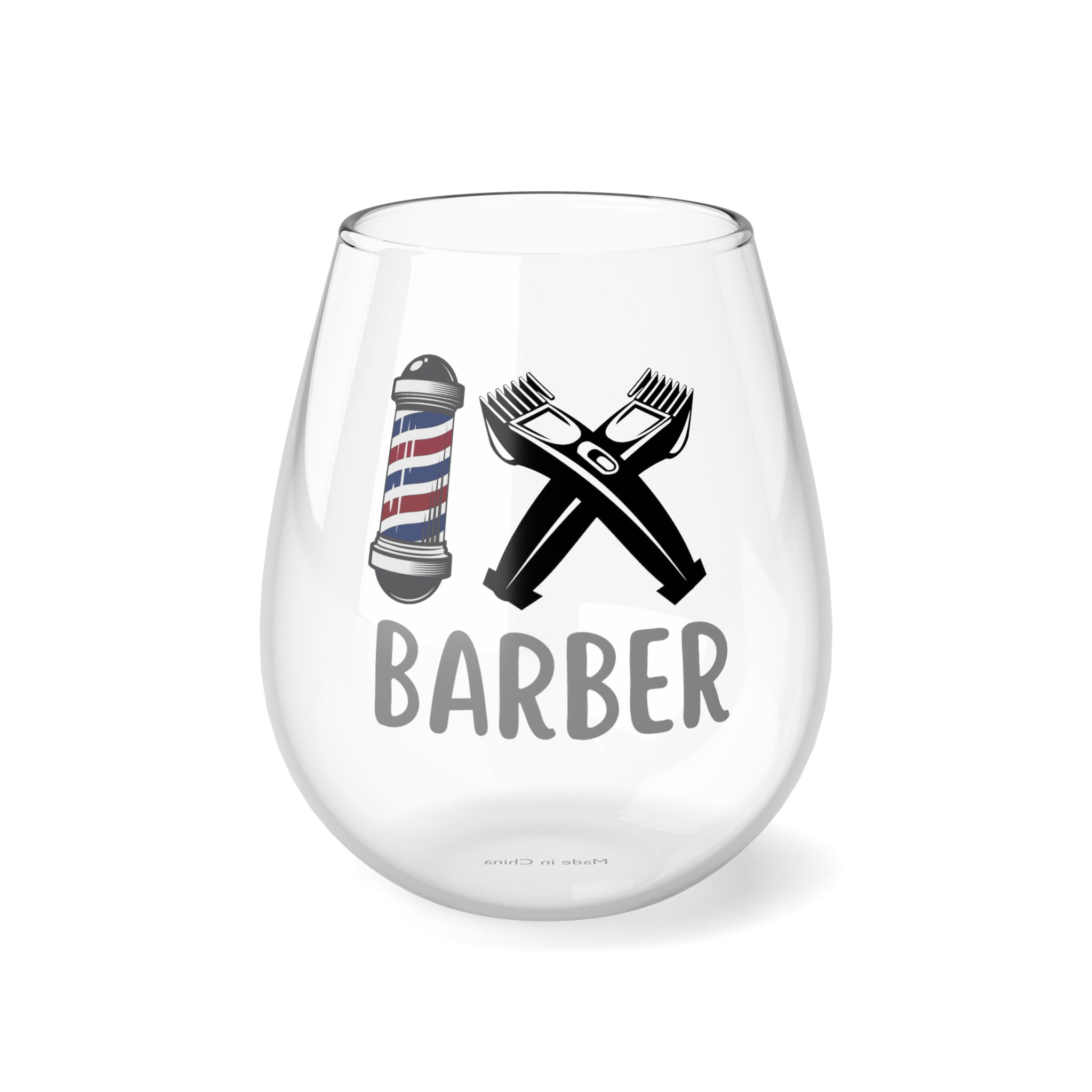 Barber Stemless Wine Glass - Unique Gift for Stylists and Barbers