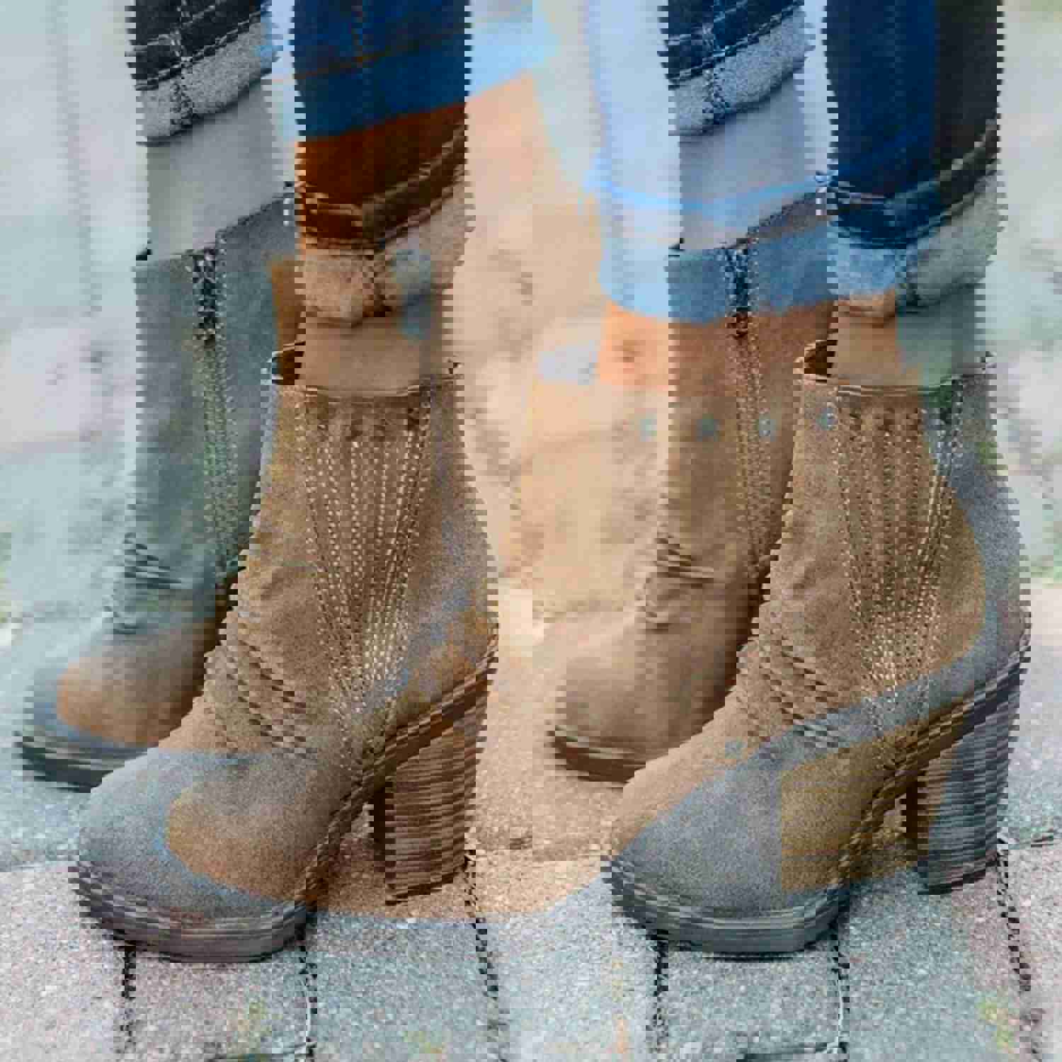 Women's Cowboy Boots - Embroidered Floral Ankle Boots with Pointed Toe