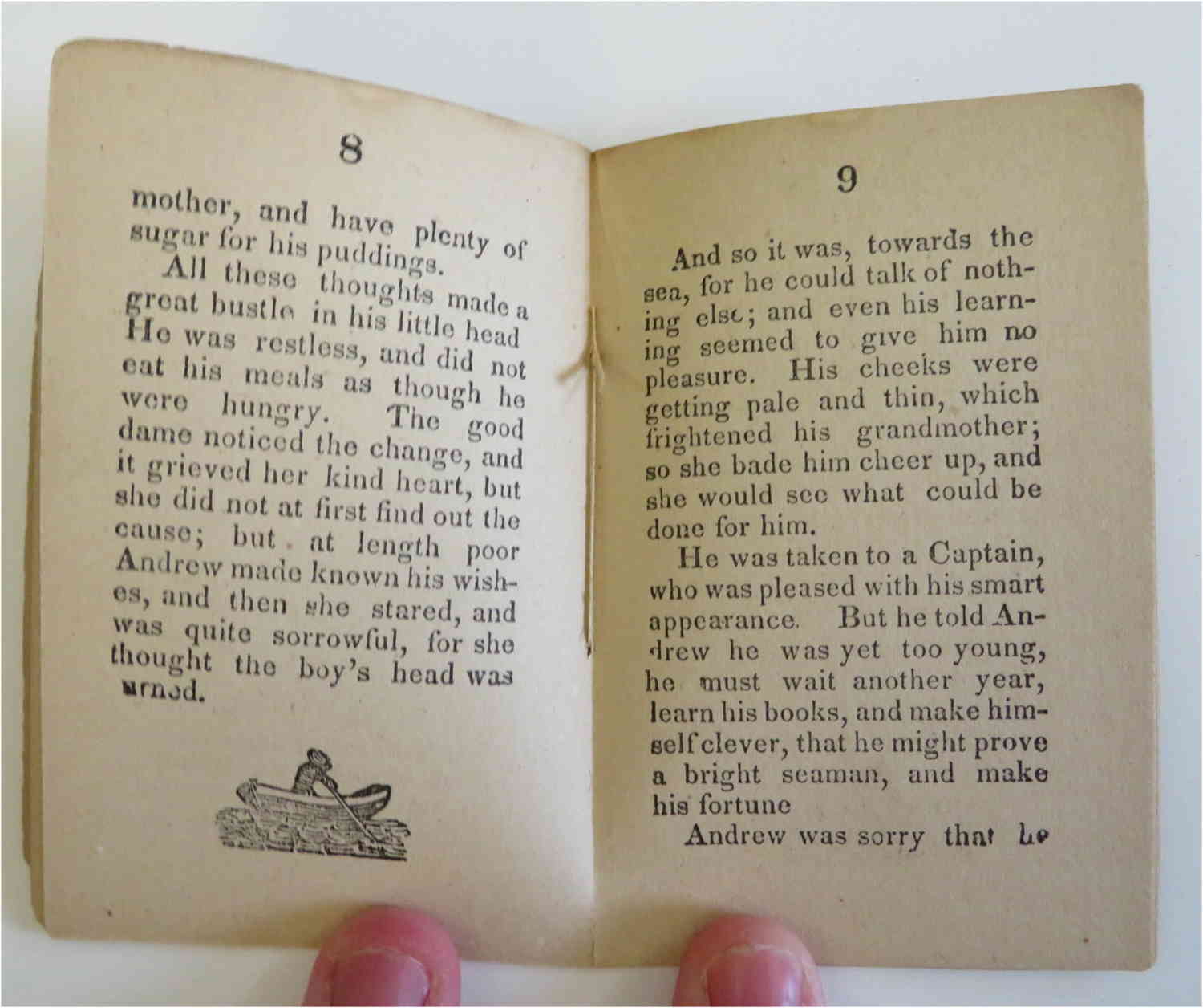 The Sailor Boy c. 1850s Illustrated Nautical Juvenile Chap Book with Whale Woodcut