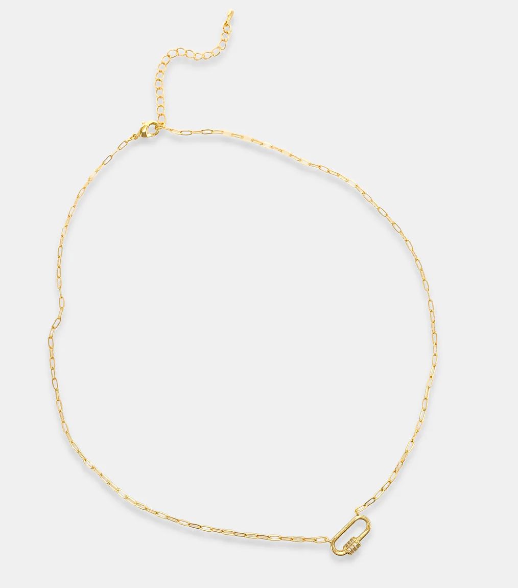 Olivia Necklace - Dainty Chain Necklace with Faux Carabiner