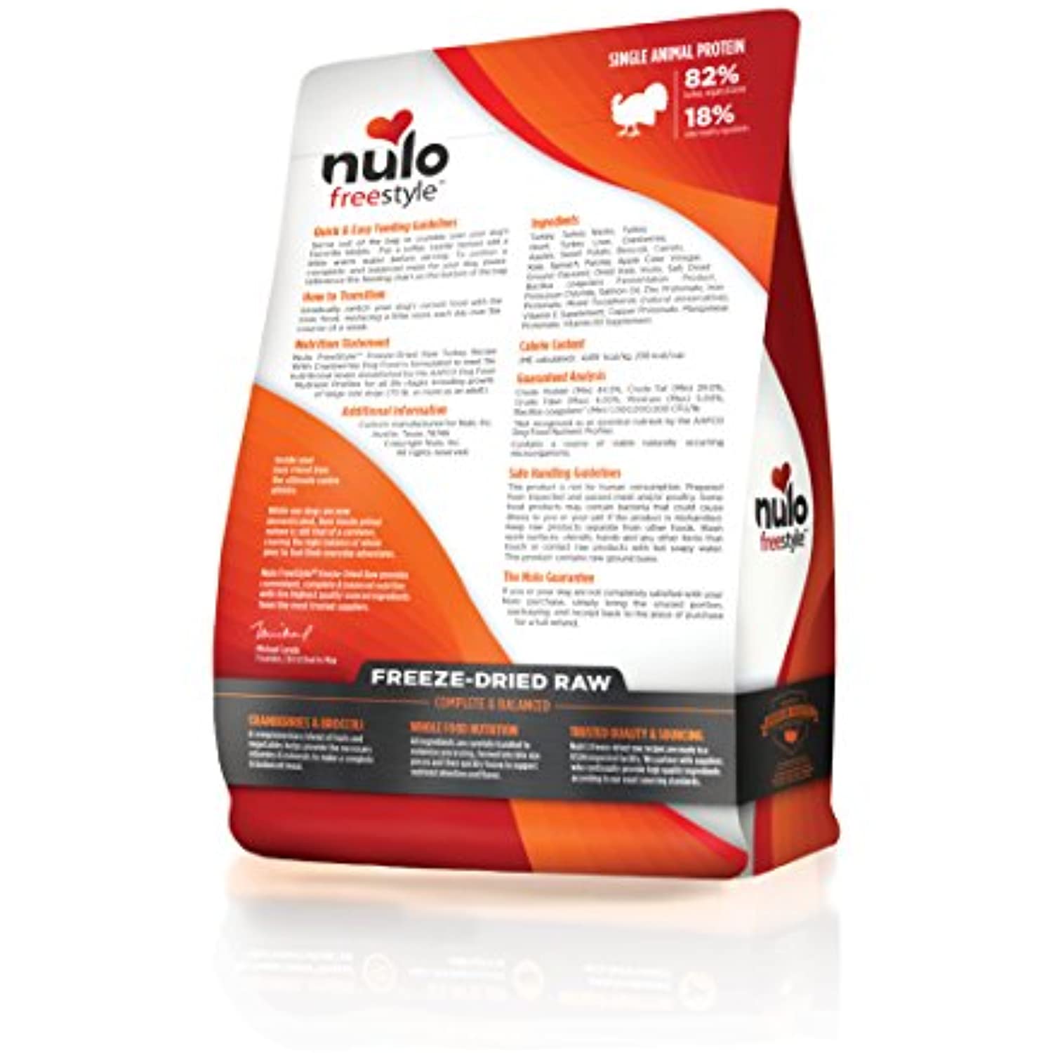 Nulo Freeze Dried Raw Dog Food - Turkey Recipe (13 Oz Bag)