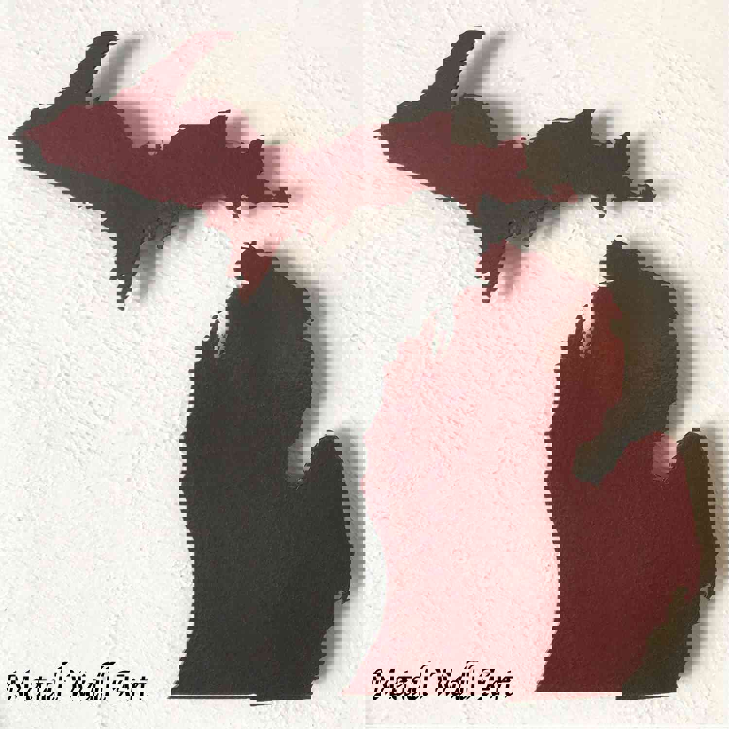 Michigan and UP - Handmade Metal Wall Art Home Decor - Made in USA - Custom Size & Color - FREE Shipping