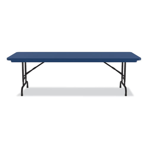 Correll Adjustable Folding Tables Rectangular 72x30x22 To 32 Blue Top Black Legs