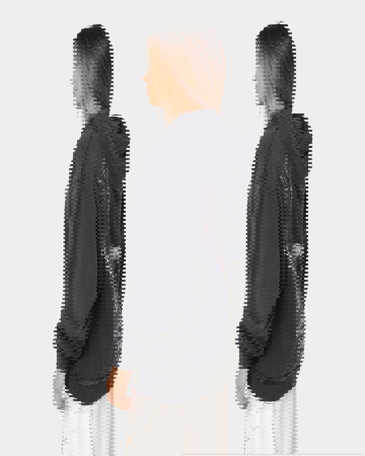 404 Flight Vintage Hoodie Charcoal - Streetwear Hoodie with Vintage Wash